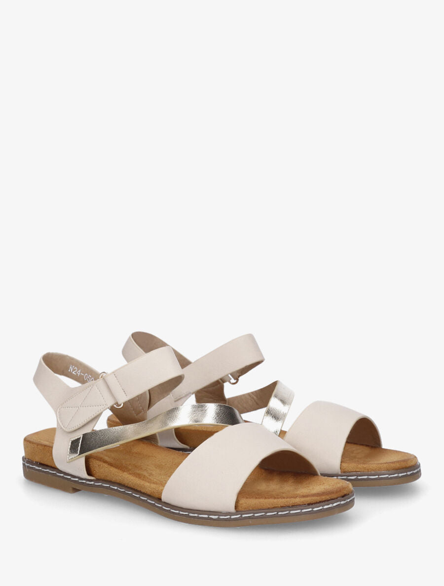 Nu-pieds irisés en simili - Beige - 4