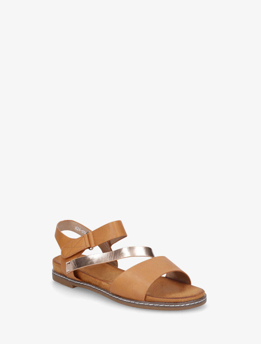 Nu-pieds irisés en simili - Camel - 2