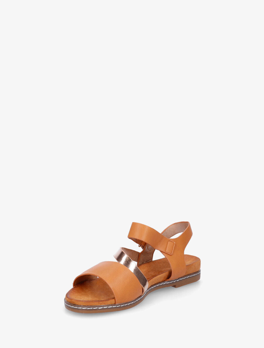 Nu-pieds irisés en simili - Camel - 3