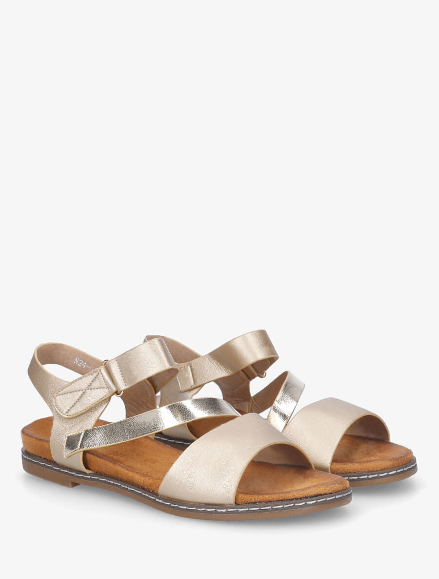 Nu-pieds irisés en simili - Or - 4