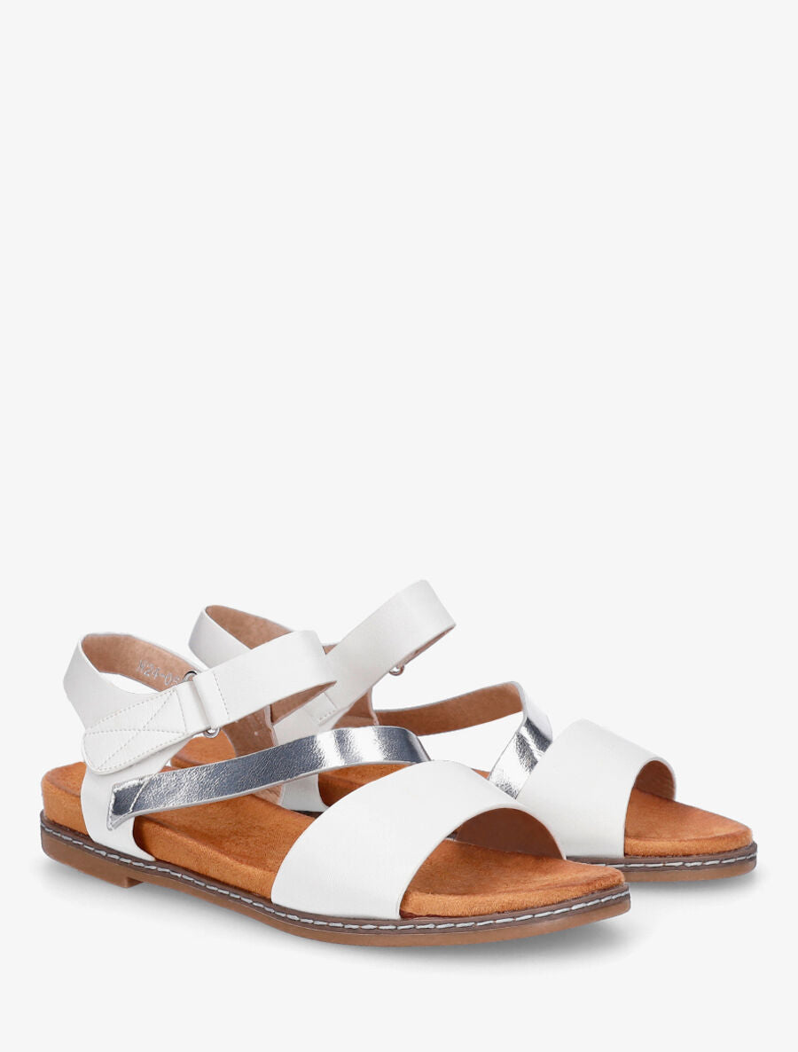 Nu-pieds irisés en simili - Blanc - 4