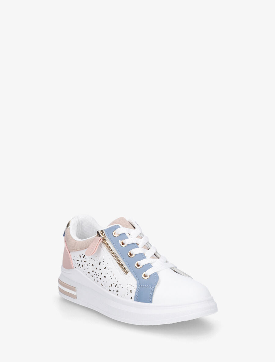 Baskets à zip et motifs perforés - Bleu - 2