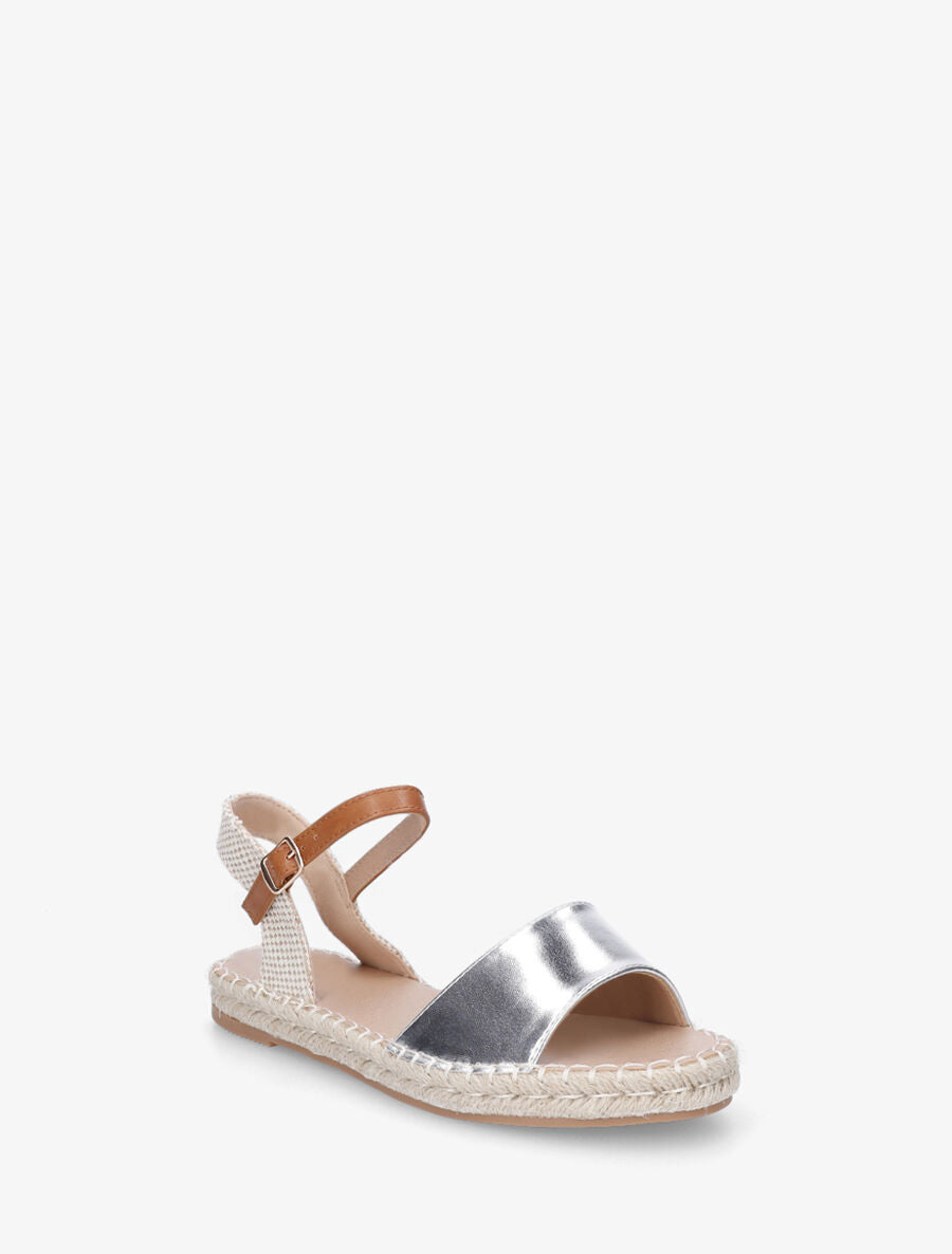 Nu-pieds basiques style espadrille - Argent - 2