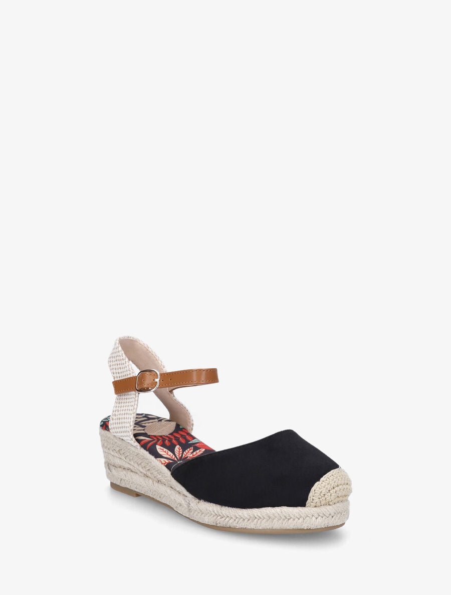 Espadrille en suédine à semelle fantaisie - Noir - 2