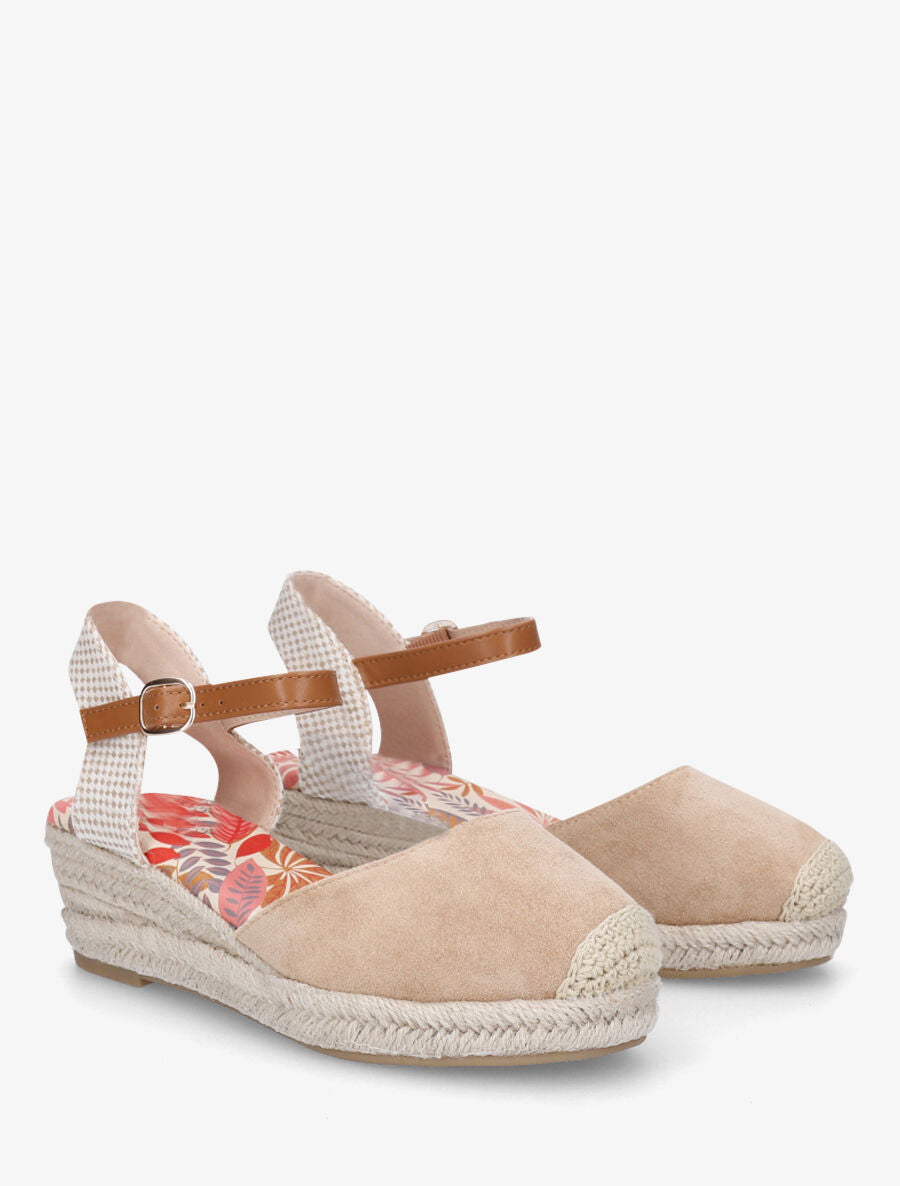 Espadrille en suédine à semelle fantaisie - Taupe - 4