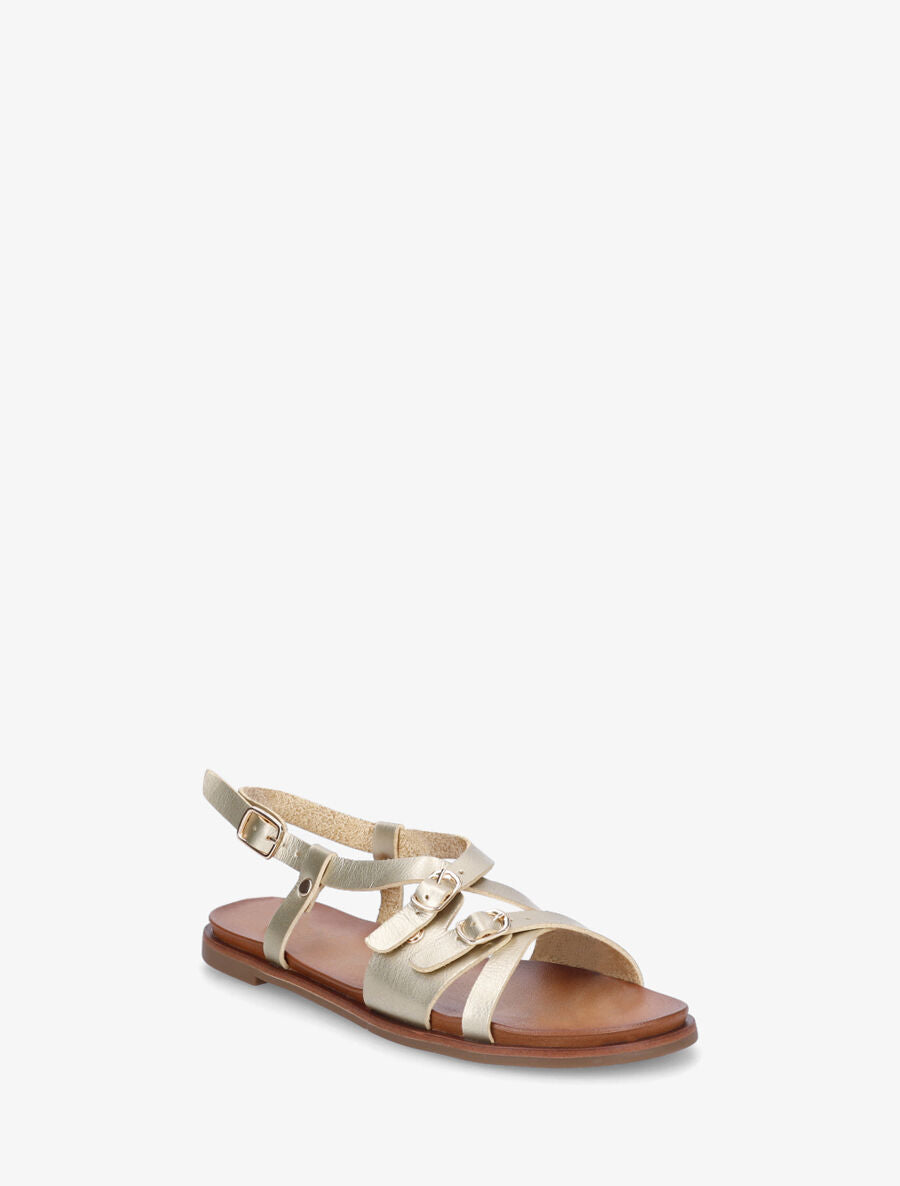 Nu-pieds brides à boucles croisées - Or - 2