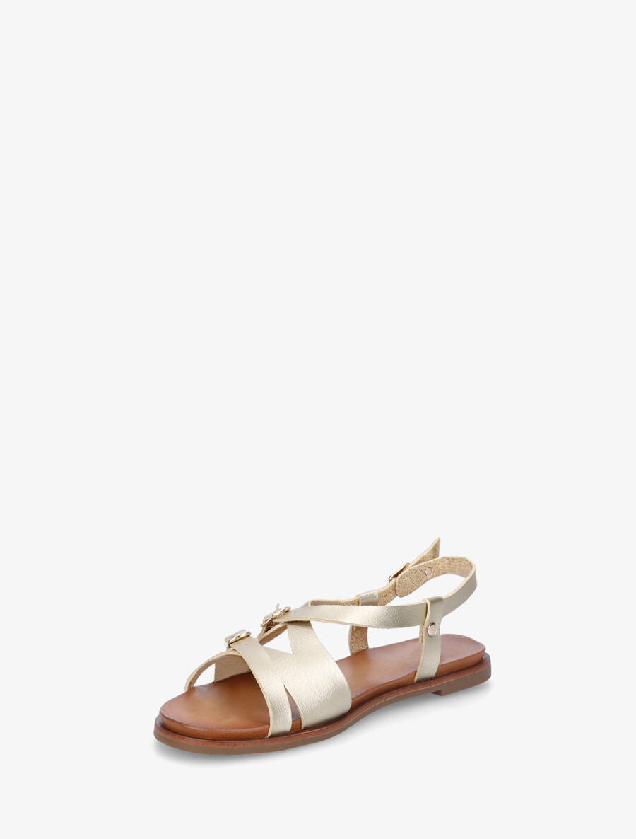 Nu-pieds brides à boucles croisées - Or - 3