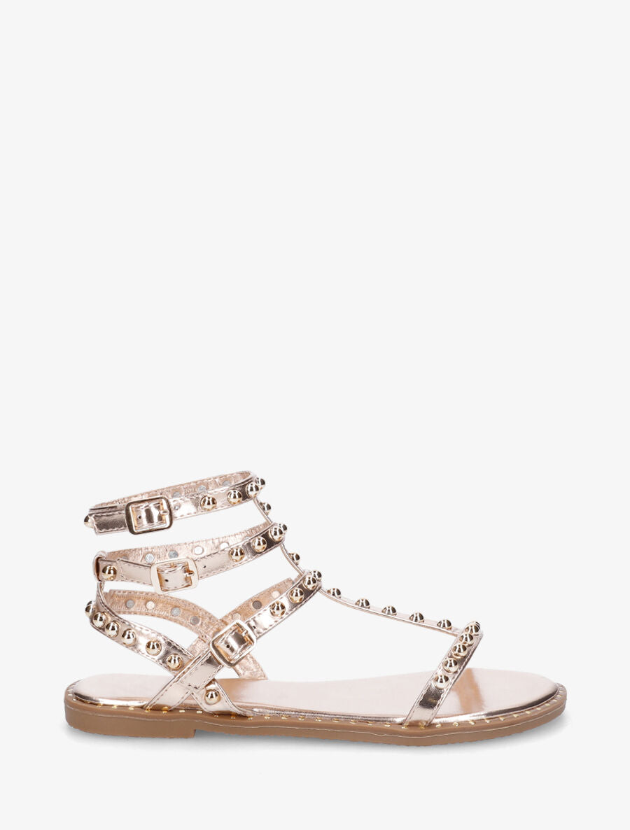 Spartiates en simili à clous - Rose gold - 5