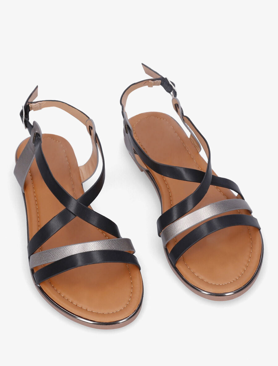 Nu-pieds croisés irisés - Noir - 4