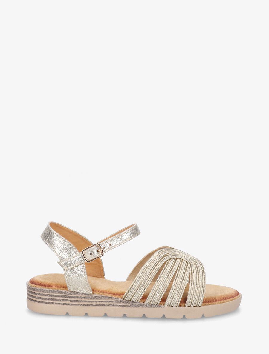 Nu-pieds irisés bride fantaisie - Or - 1