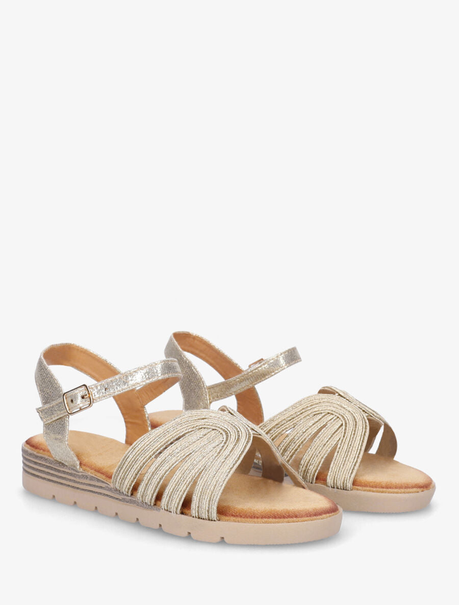Nu-pieds irisés bride fantaisie - Or - 4