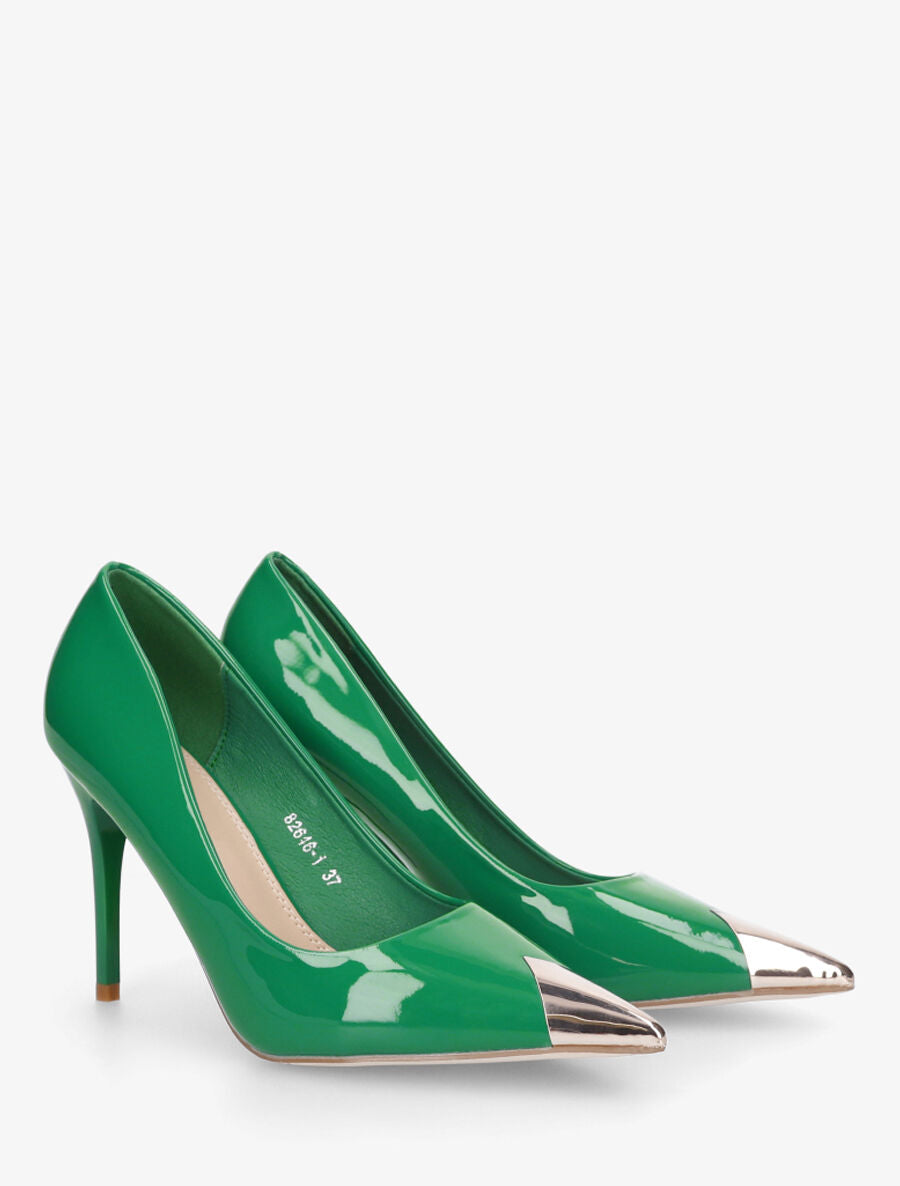 Escarpins à bout pointus métalliques - Vert - 4
