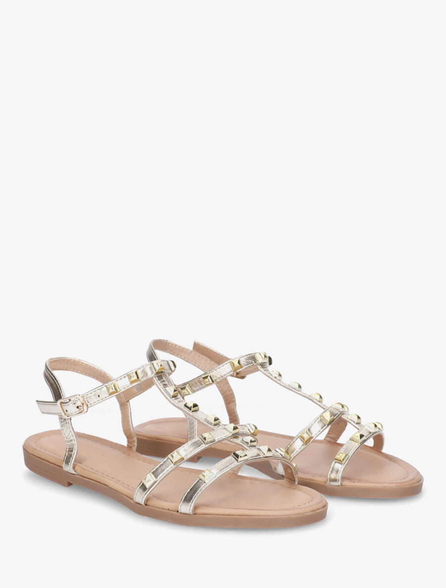 Nu-pieds plats cloutés - Or - 4