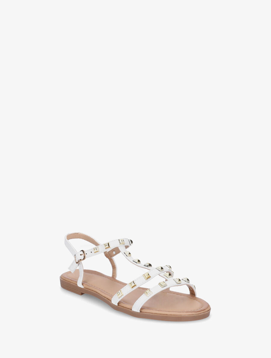 Nu-pieds plats cloutés - Blanc - 2