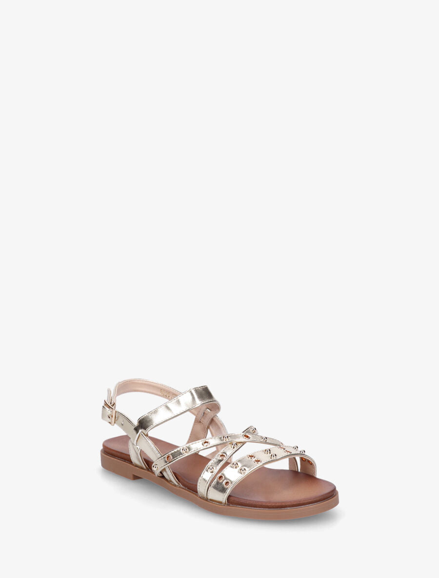 Nu-pieds cloutés en simili nacré - Or - 2