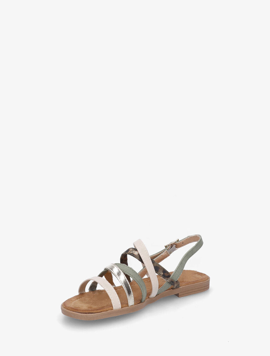Nu-pieds à multi brides dépareillées - Kaki - 3