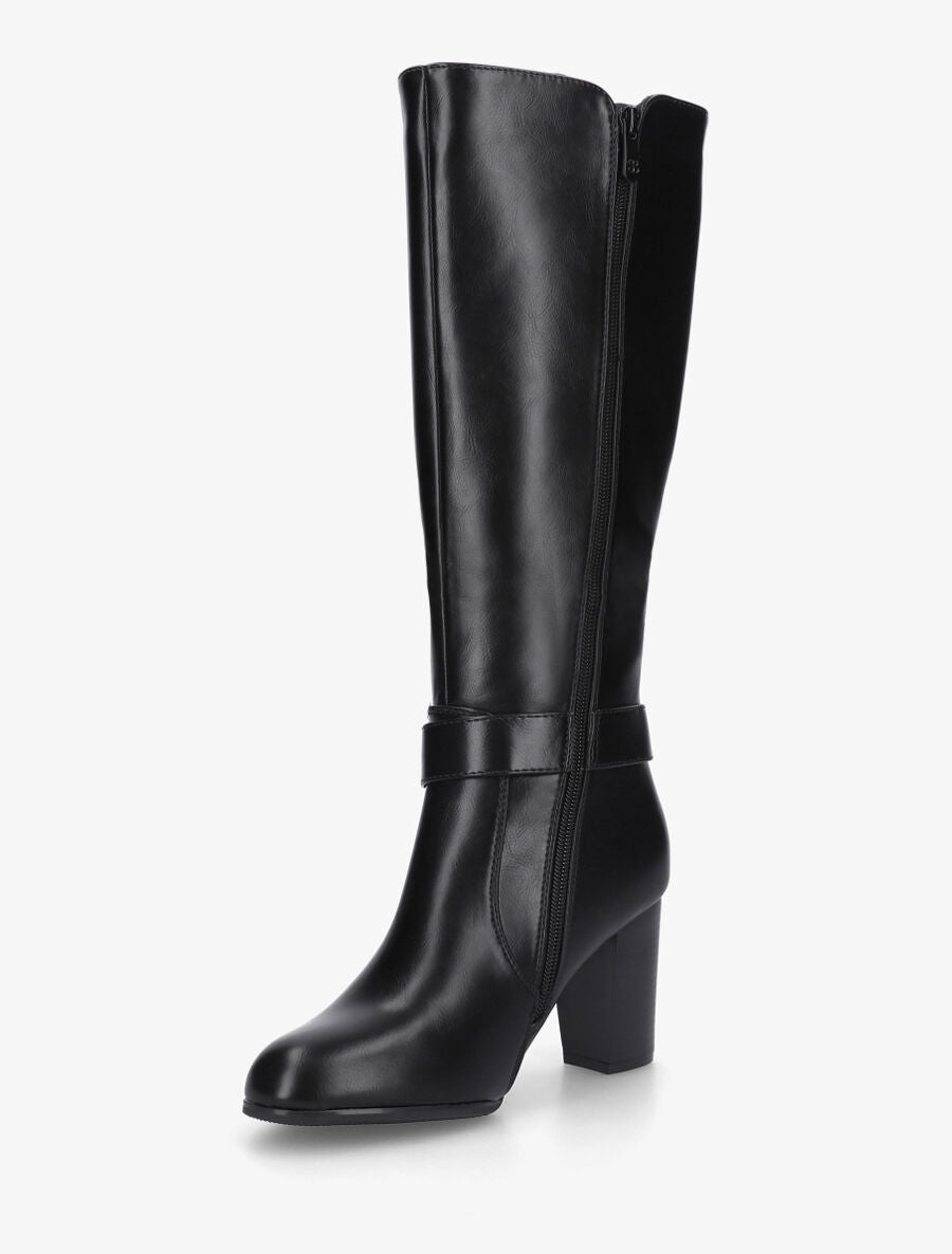 Bottes élastiquées à talon haut - Noir - 3