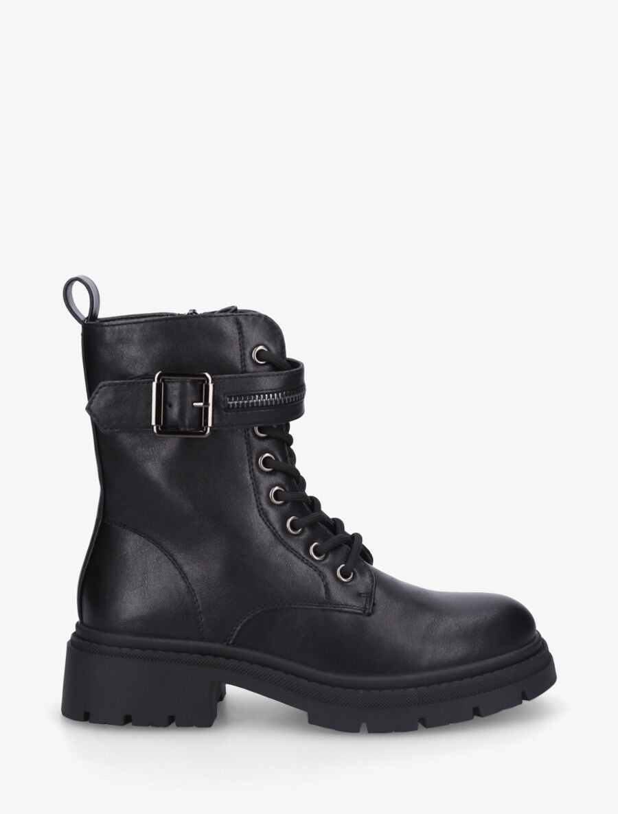 Bottines montantes à lacets - Noir - 1