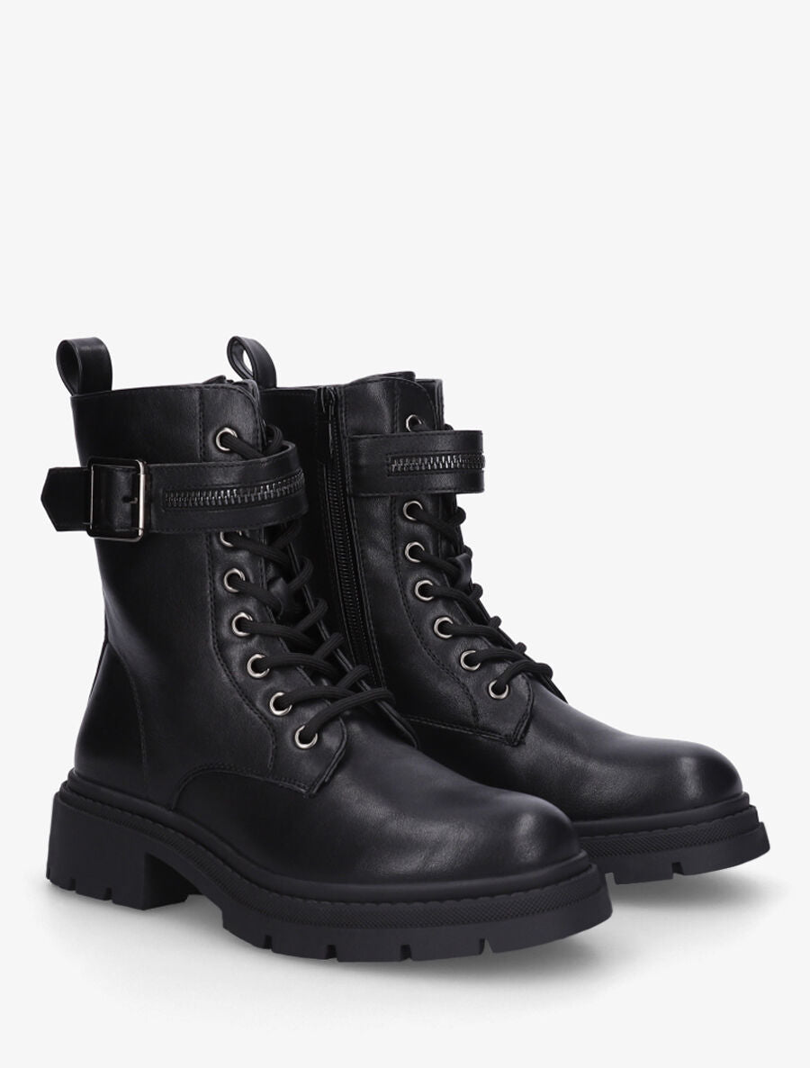 Bottines montantes à lacets - Noir - 4