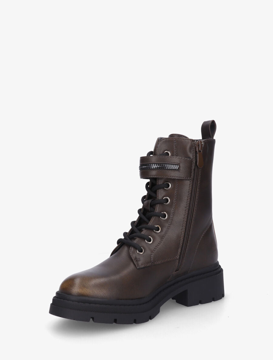 Bottines montantes à lacets - Marron - 3