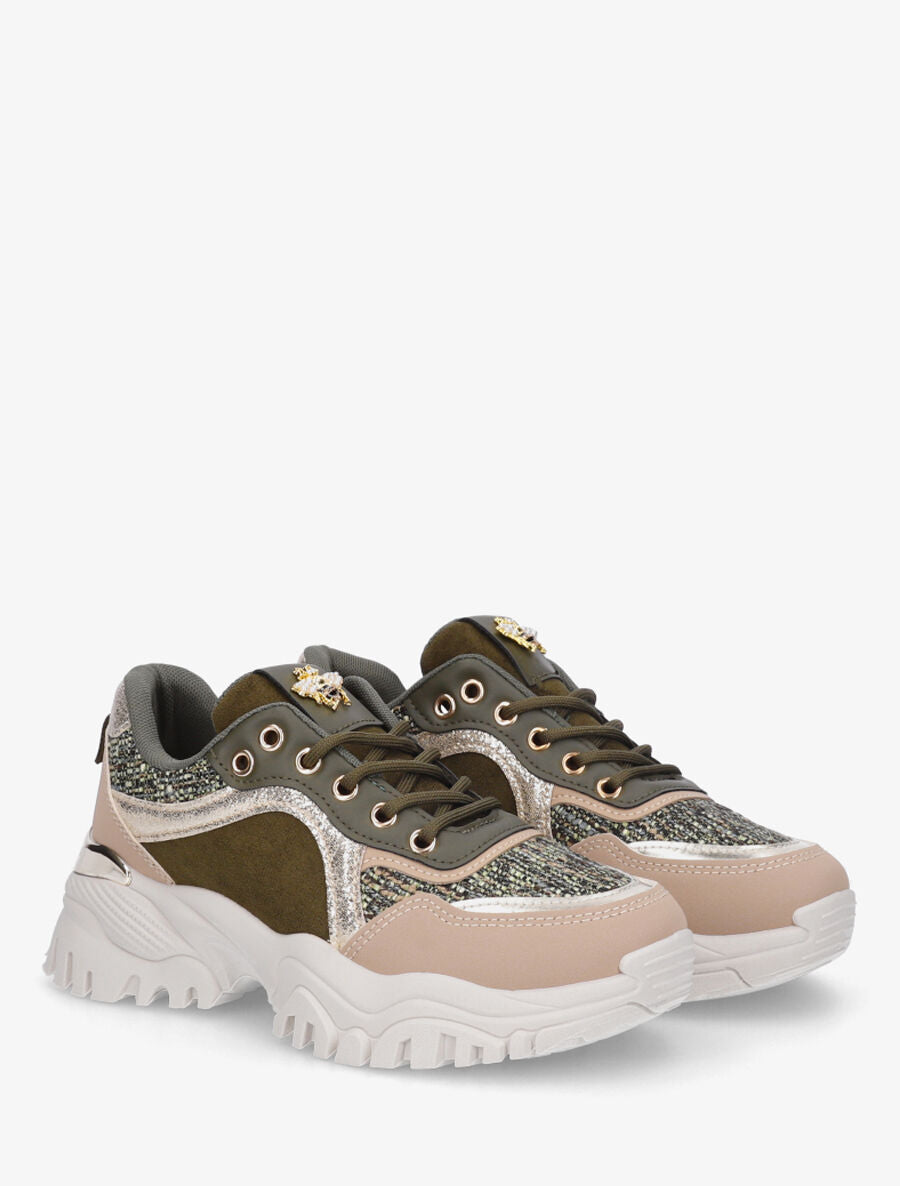 Baskets à plateforme crantée - Kaki - 4