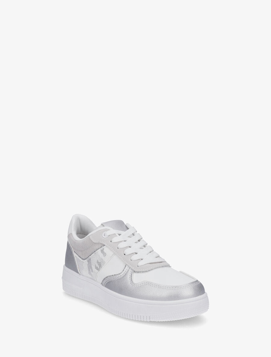 Sneakers à détail irisé et pailleté - Blanc - 2