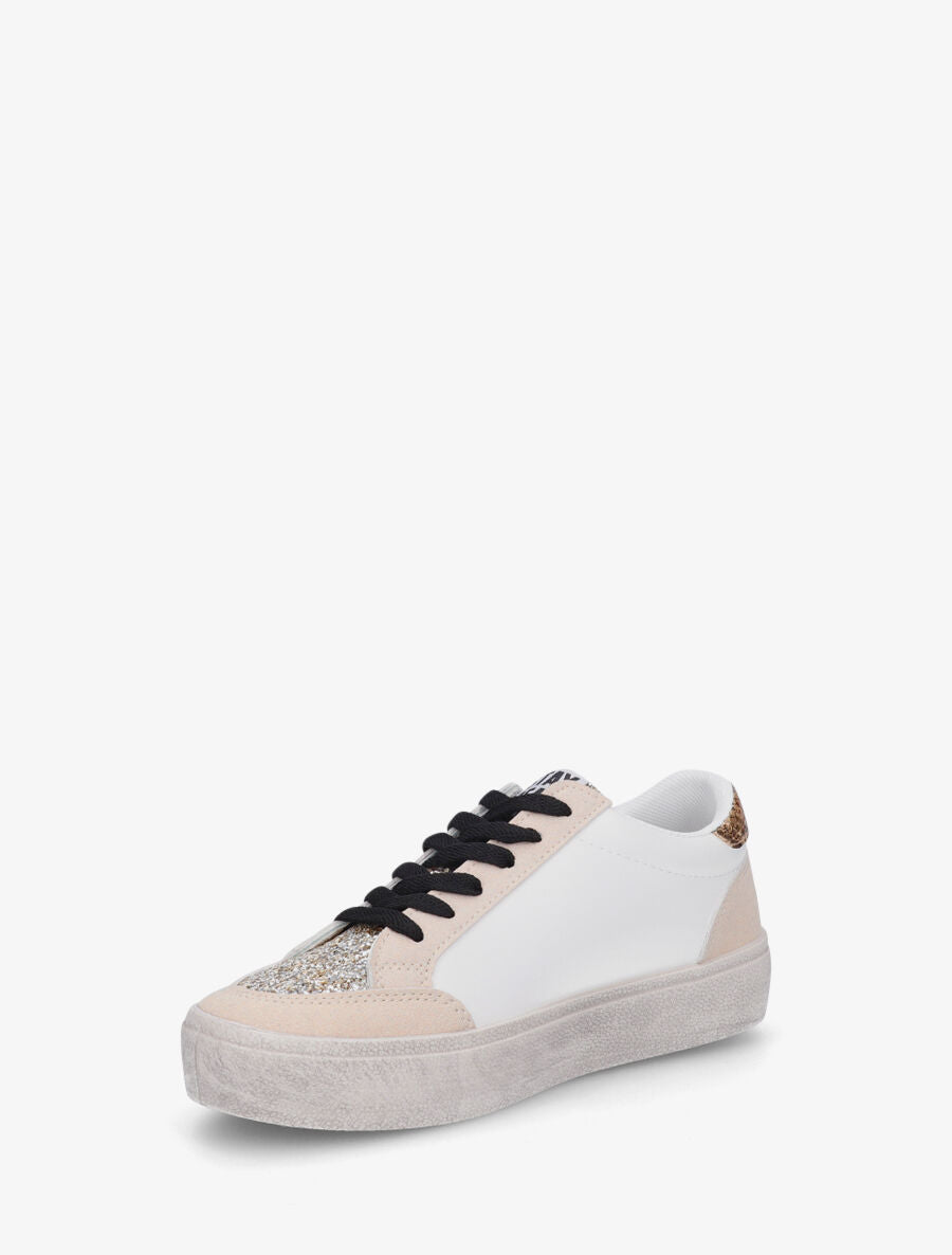 Sneakers bimatière et étoile incrustée - Noir - 3