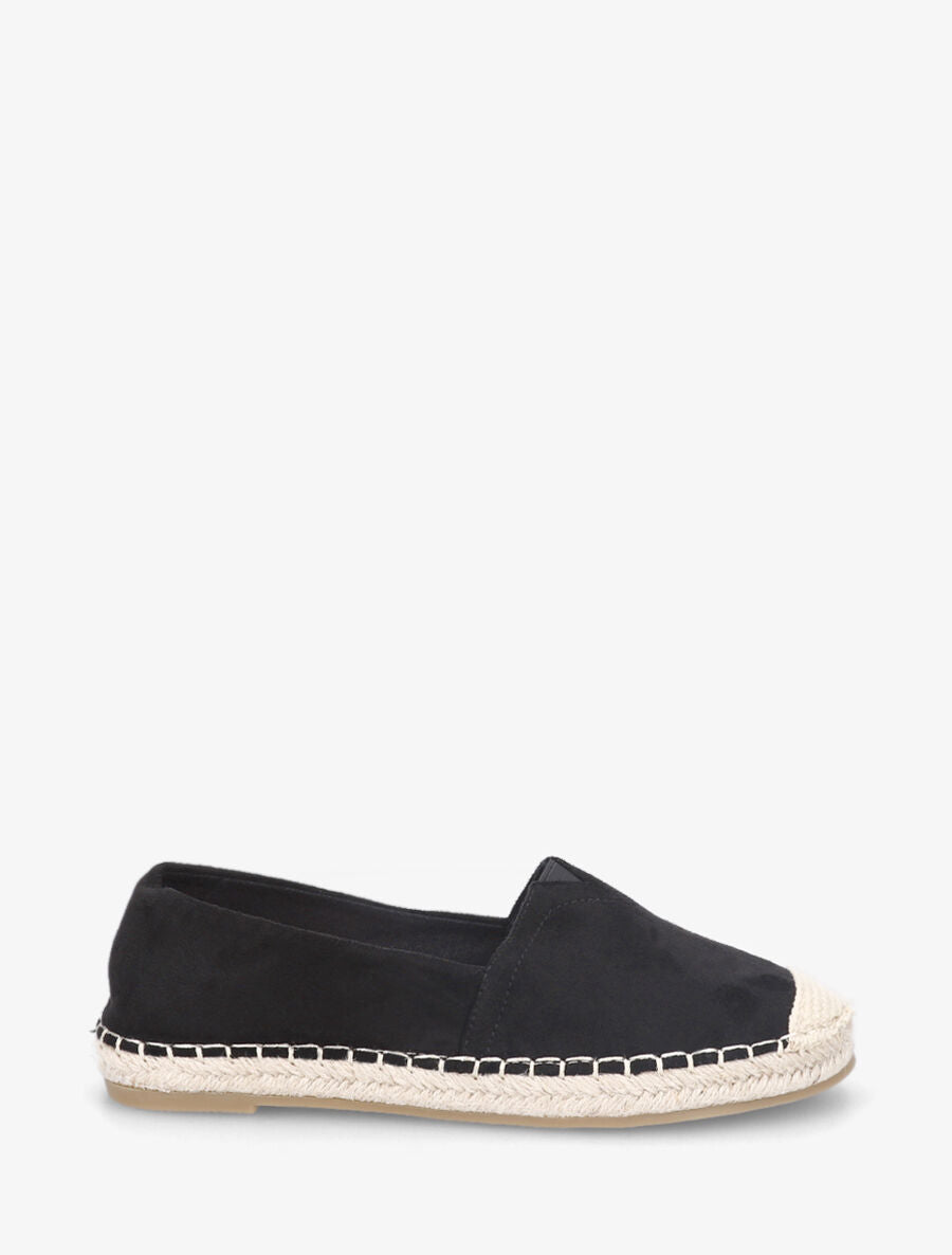 Espadrilles unies en suédine - Noir - 1