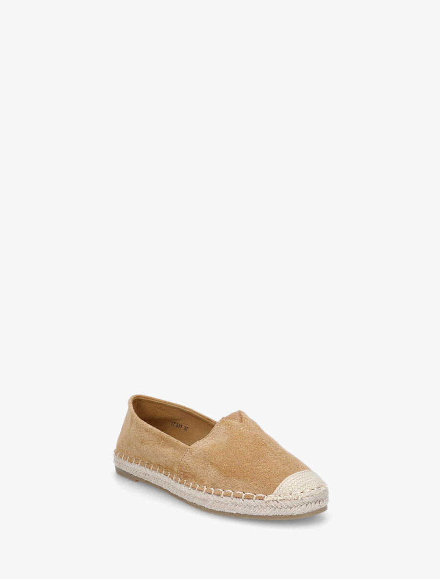 Espadrilles unies en suédine - Camel - 2