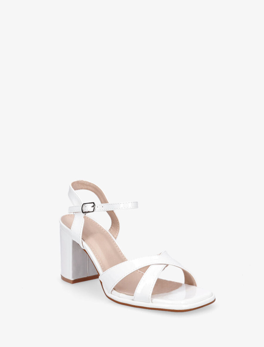 Sandales vernies à talon - Blanc - 2