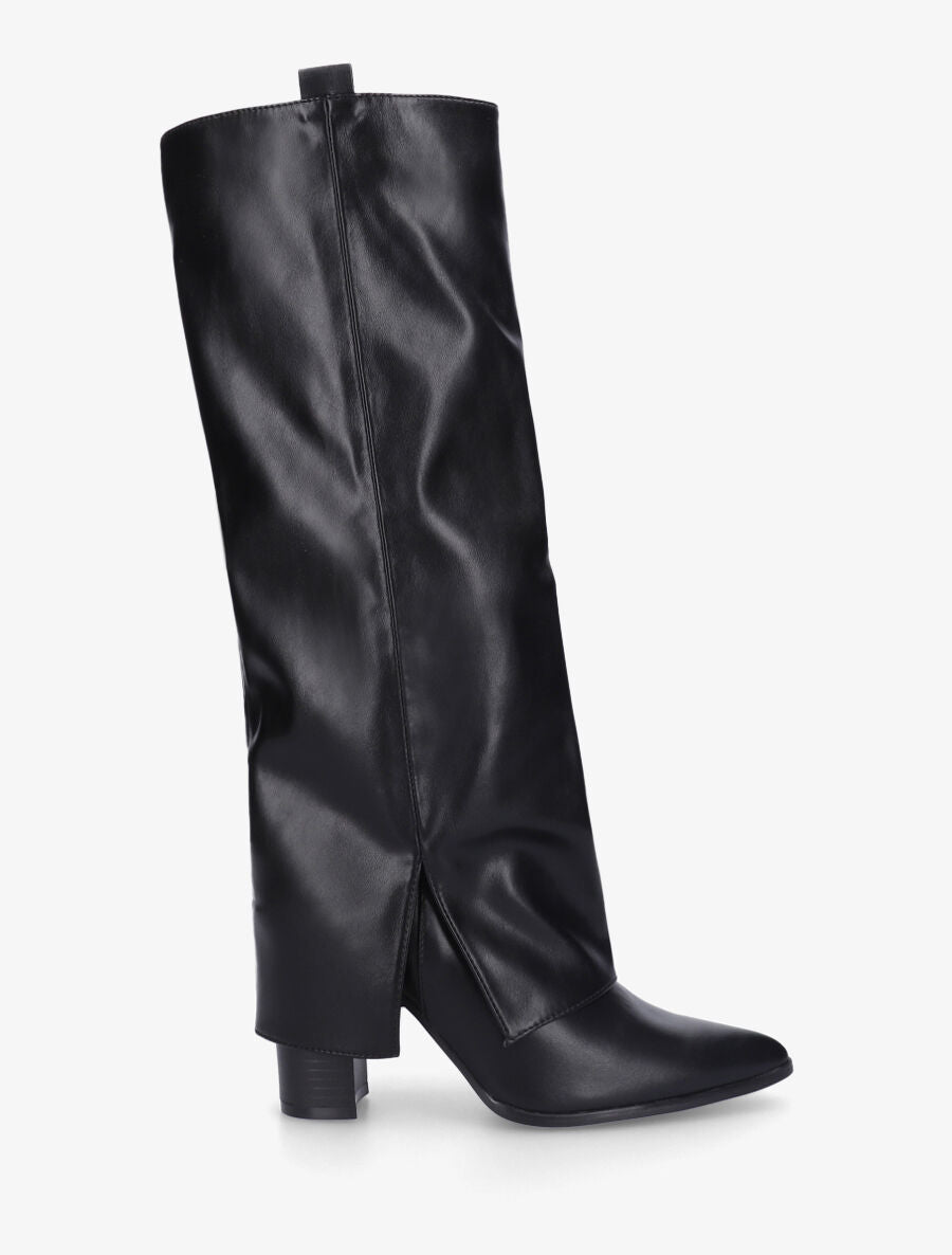 Bottes en simili à revers - Noir - 5