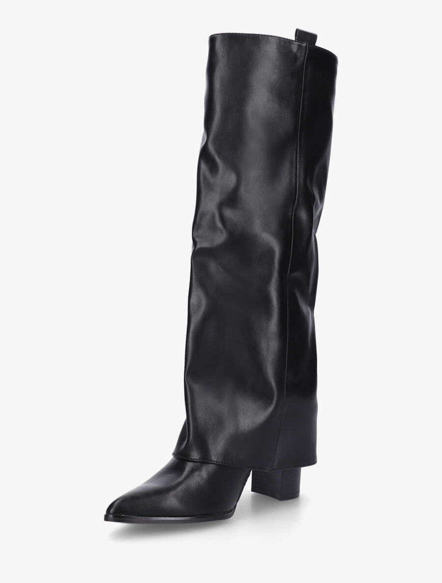 Bottes en simili à revers - Noir - 3