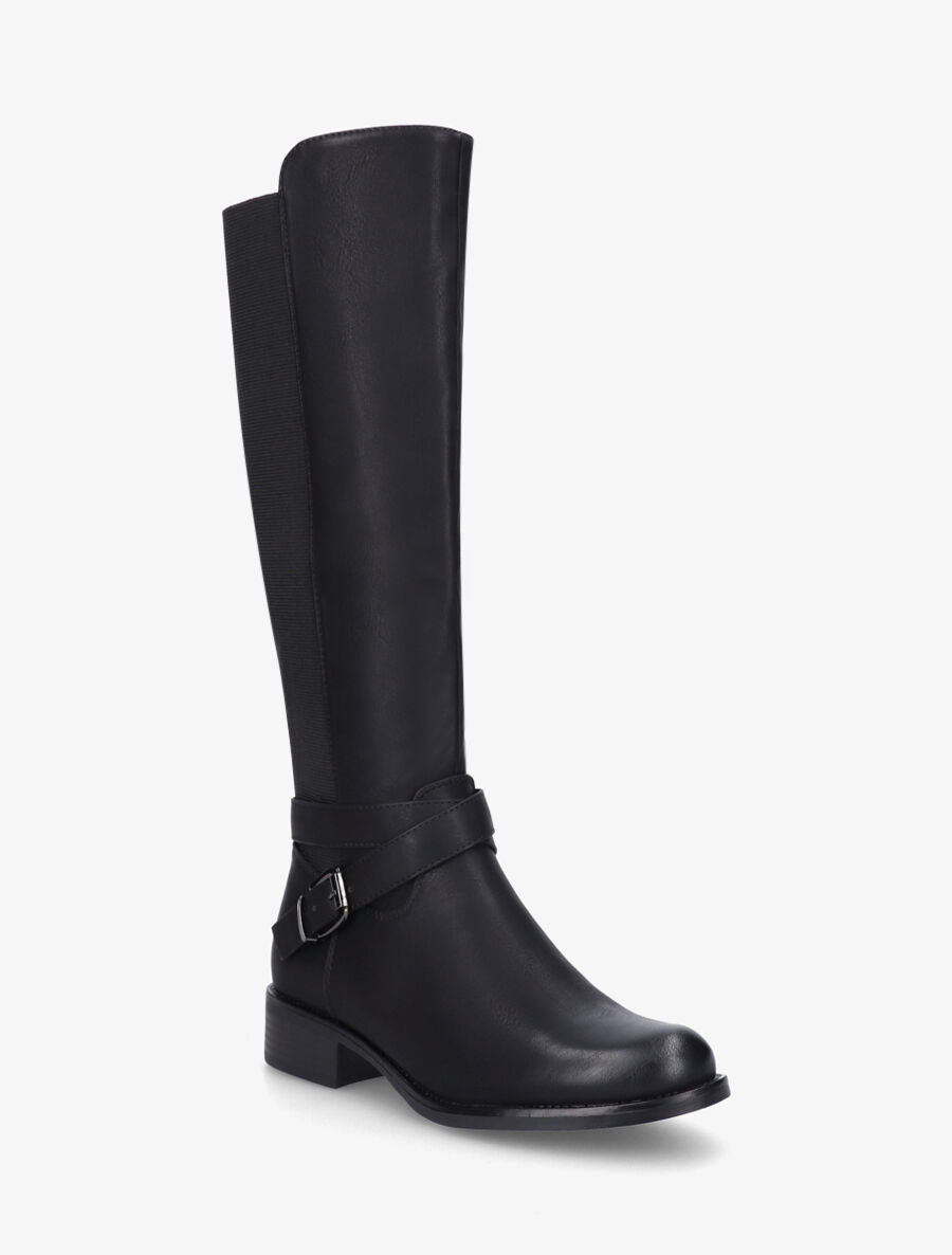 Bottes unies élastiquées - Noir - 2
