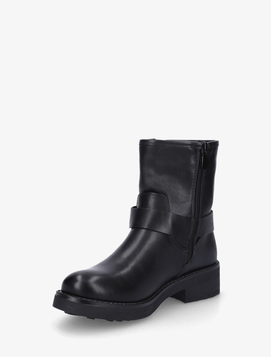 Bottines en simili avec boucles décoratives - Noir - 3