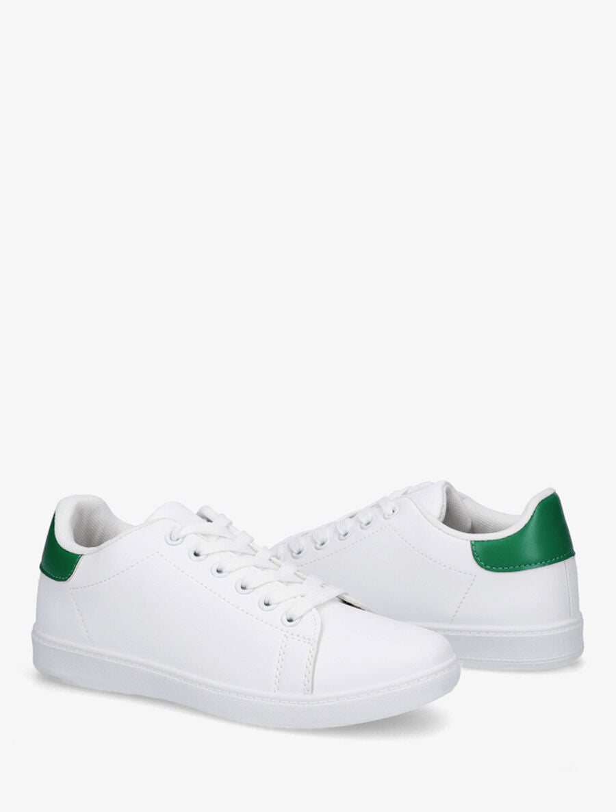 Sneakers plates à contrefort contrastant - Vert - 4