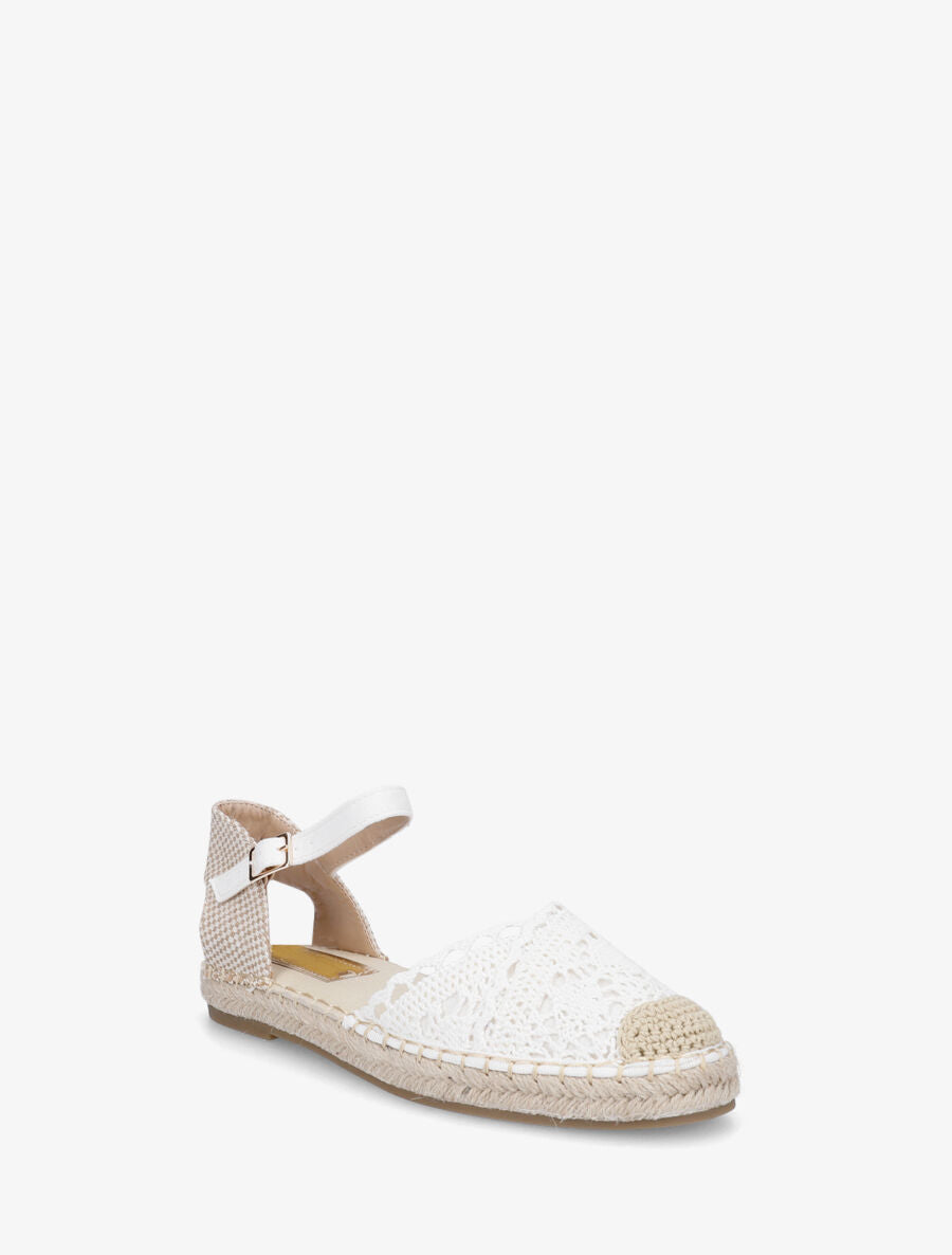 Sandales style espadrilles en crochet - Blanc - 2