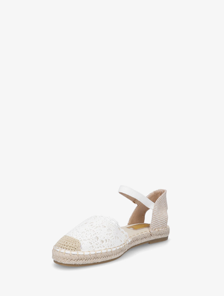 Sandales style espadrilles en crochet - Blanc - 3
