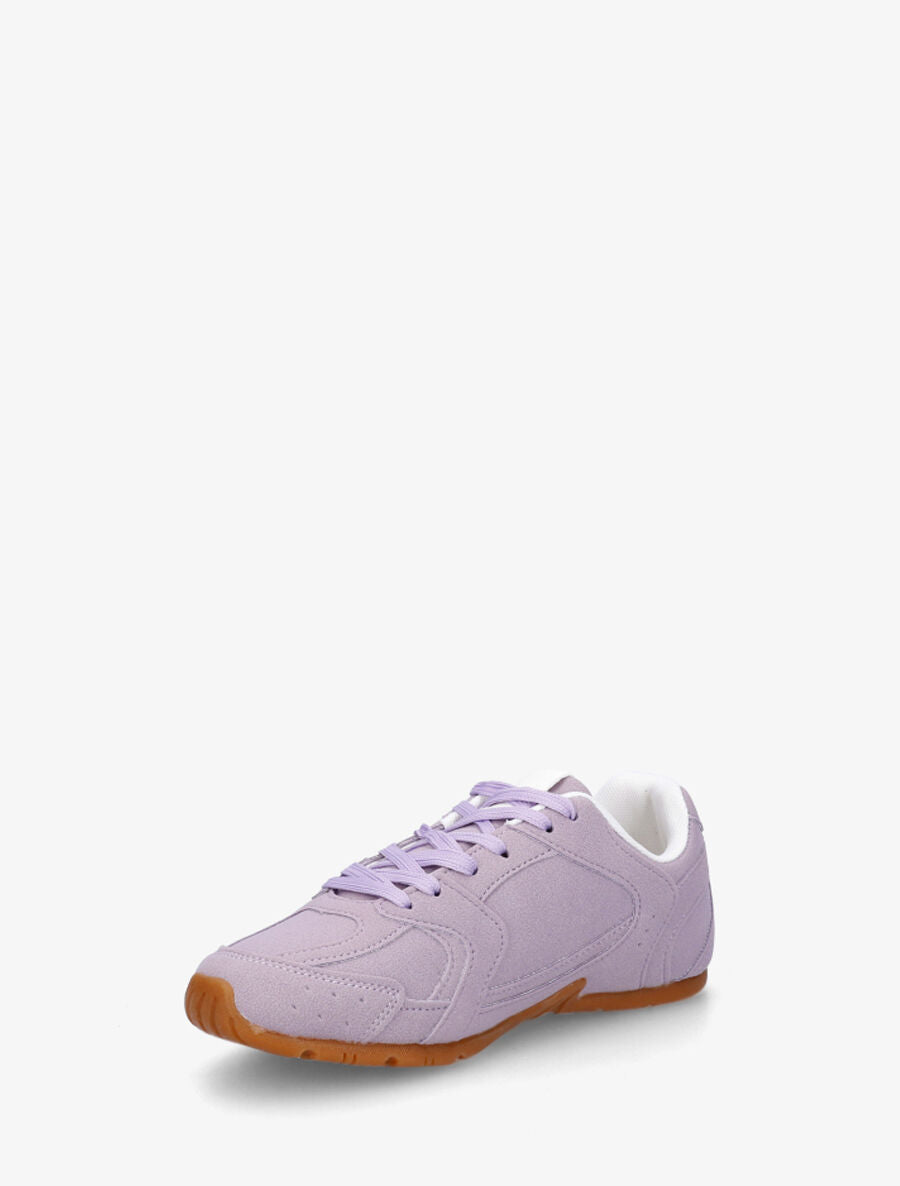 Sneakers plates unies effet nubuck - Lilas - 3