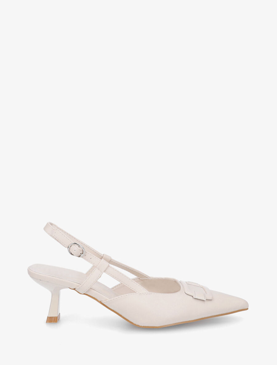 Escarpins à boucle et bout pointu - Beige - 5