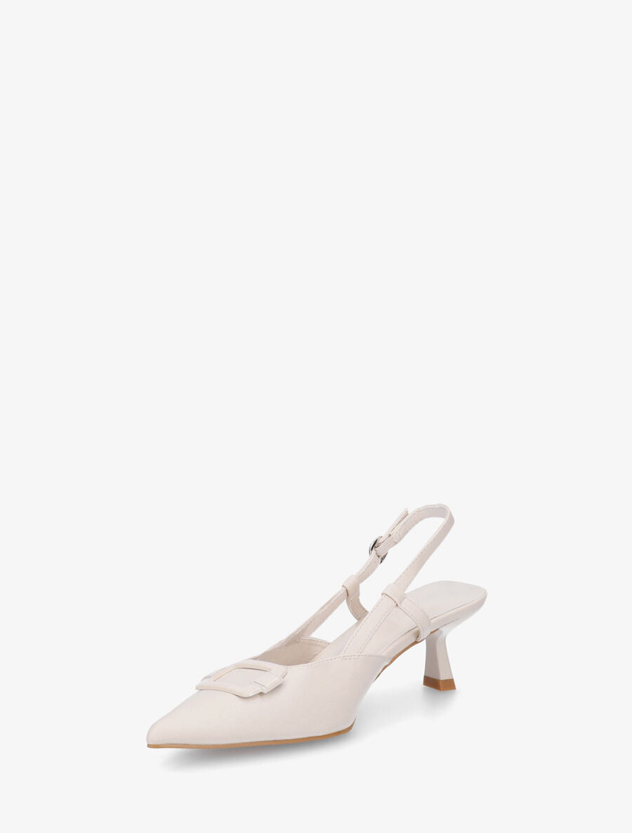 Escarpins à boucle et bout pointu - Beige - 3