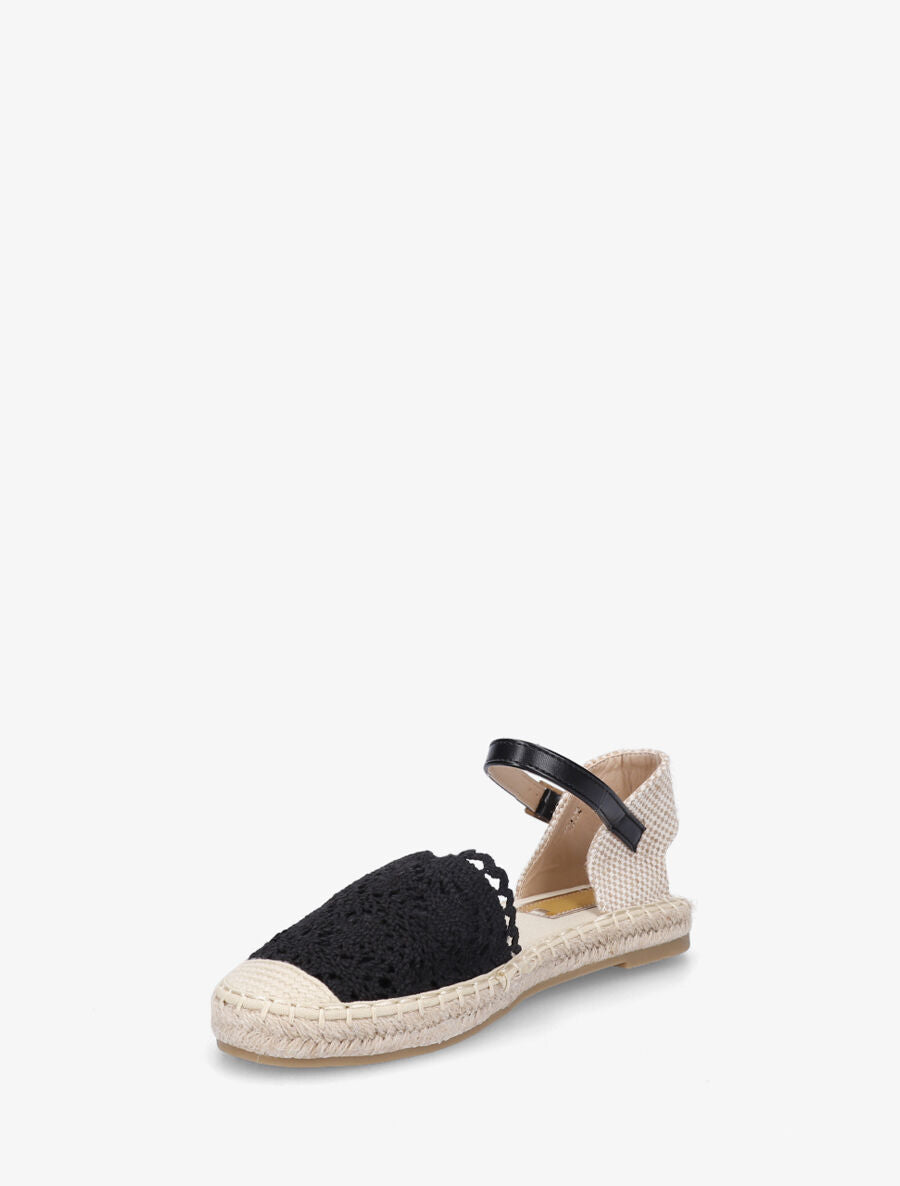 Espadrilles plates effet crochet - Noir - 3