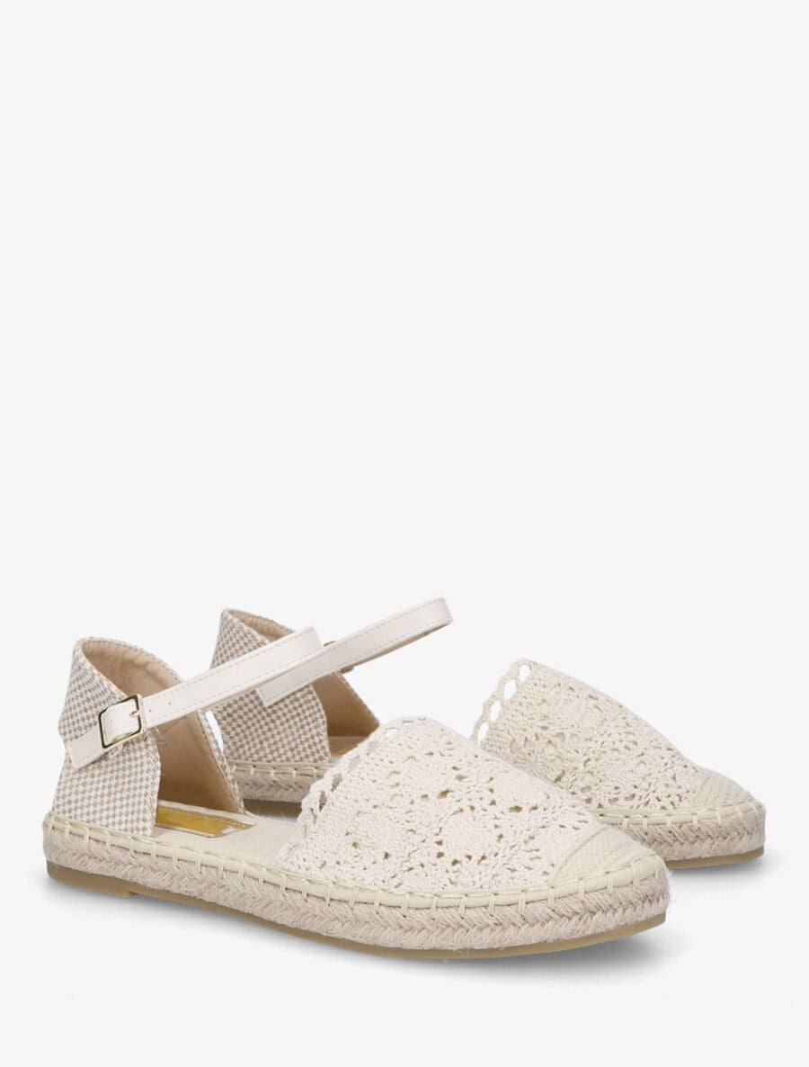 Espadrilles plates effet crochet - Beige - 4