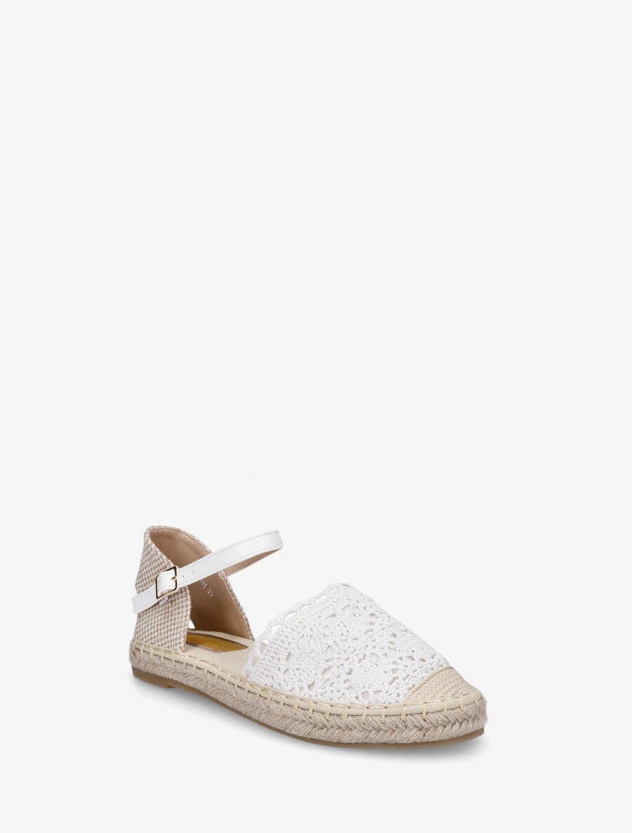 Espadrilles plates effet crochet - Blanc - 2