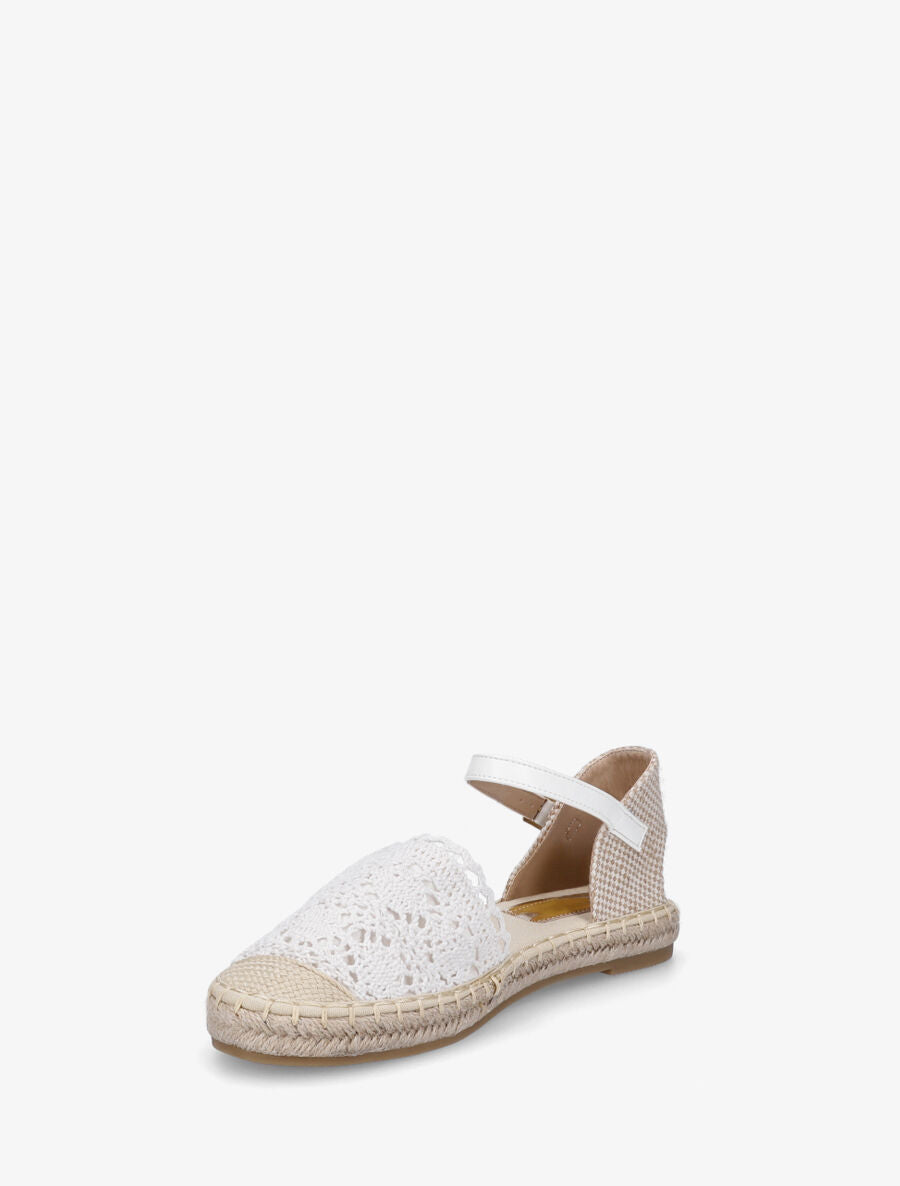 Espadrilles plates effet crochet - Blanc - 3
