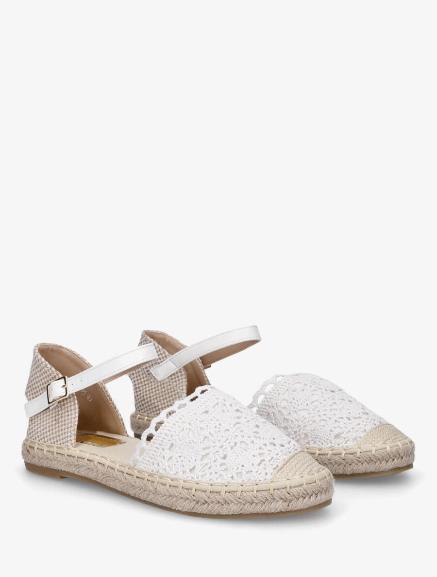 Espadrilles plates effet crochet - Blanc - 4