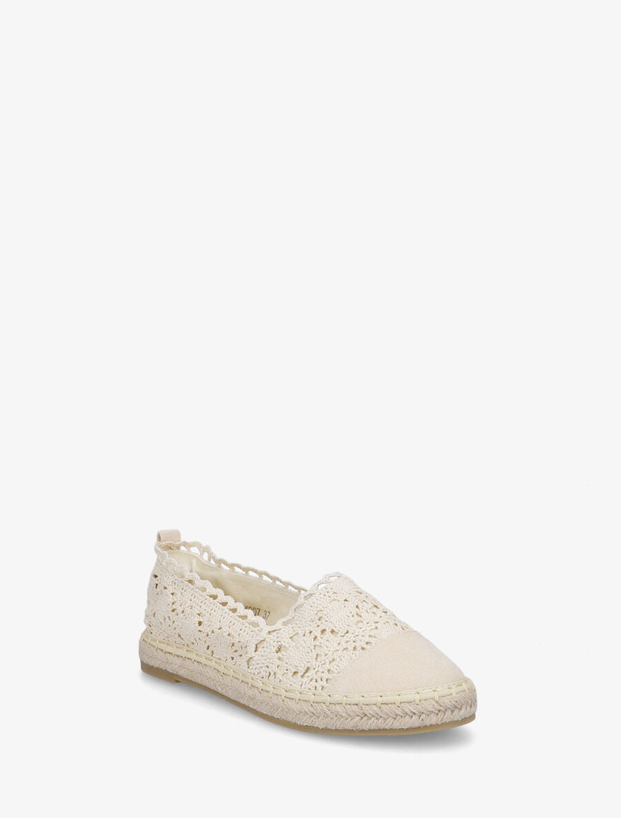 Espadrilles en tissu et suédine - Beige - 2