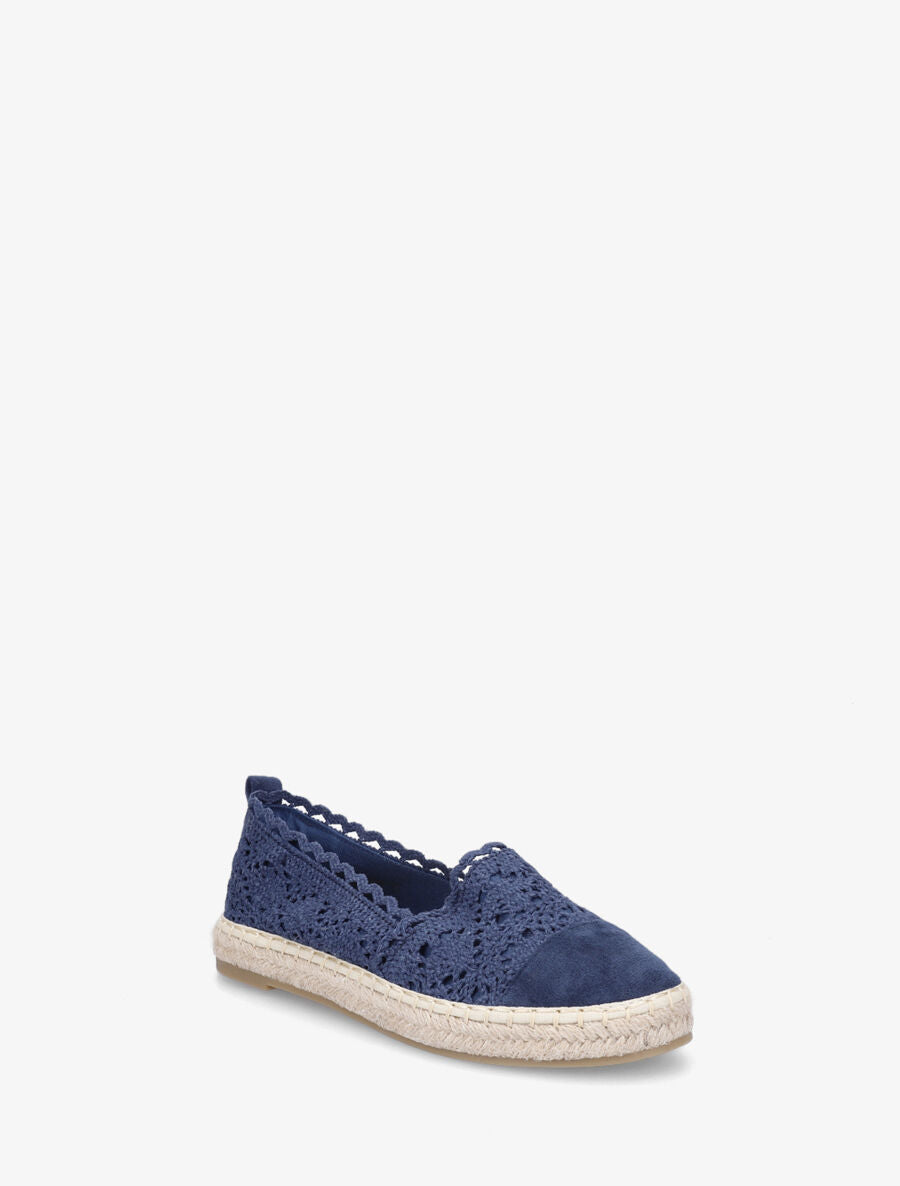 Espadrilles en tissu et suédine - Marine - 2
