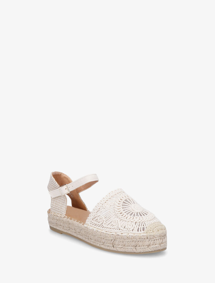 Espadrilles plates en crochet fantasie - Beige - 2