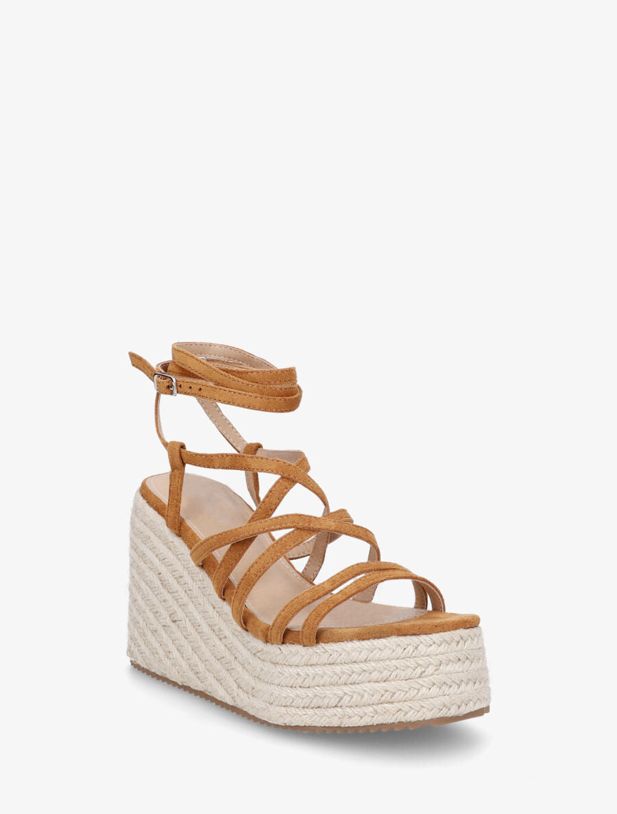 Sandales hautes à nouer - Camel - 2