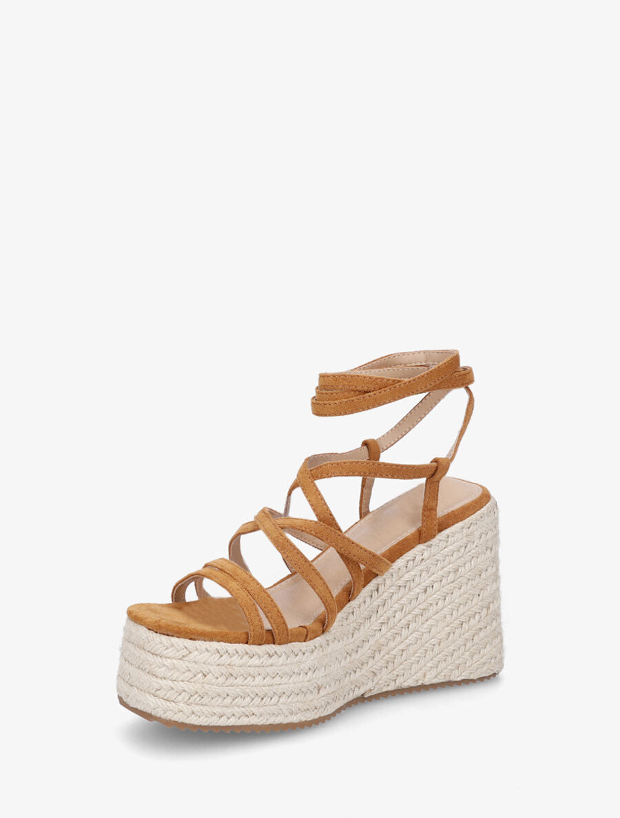 Sandales hautes à nouer - Camel - 3